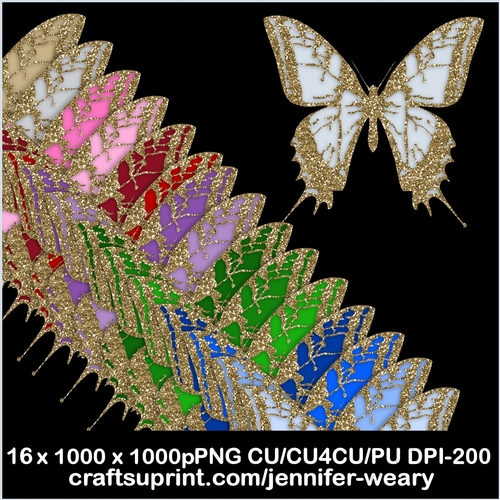 Glittering Golden Butterflies-Christmas Time