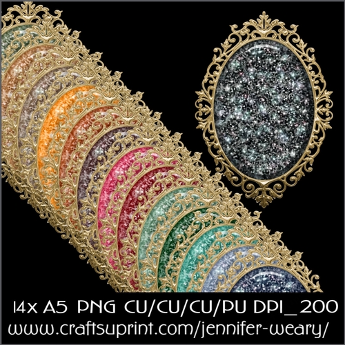 Gold Fancy Edged A5 Glitter Mats-Cozy