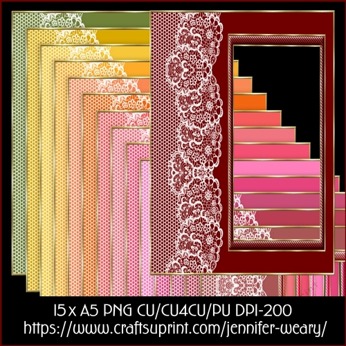 Lace Stripped A5 Frames-Flower Beauty