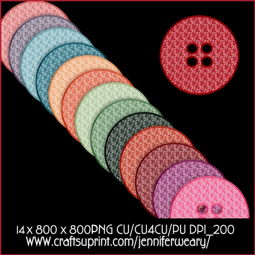 Succulants Bright Paisley Buttons