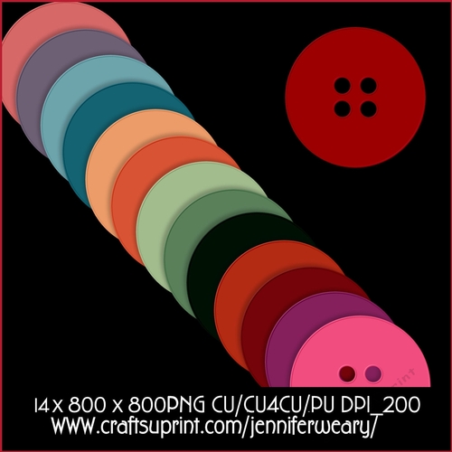 Succulants Bright Plain buttons