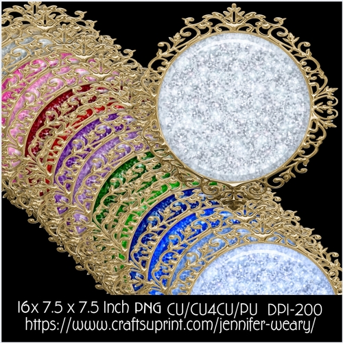 Gold Fancy Edged Glitter Mats-Christmas Time