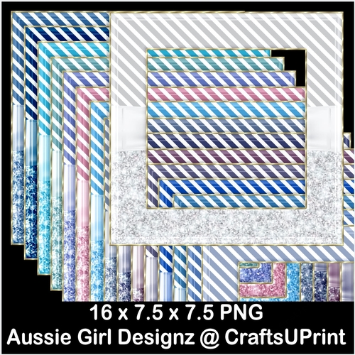 Glitter Stripes Frames-Winter Wonderland 2
