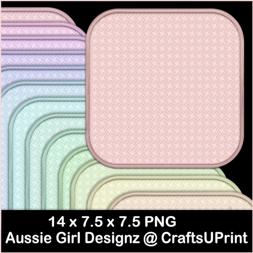 3 Pattened Mats-Candy Floss