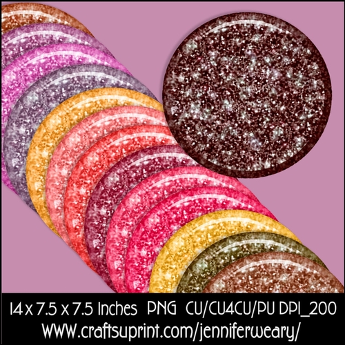 Glassy Glitter Mats-Cherry Blossoms