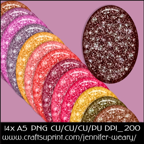 Glassy Glitter A5 Mats-Cherry Blossoms