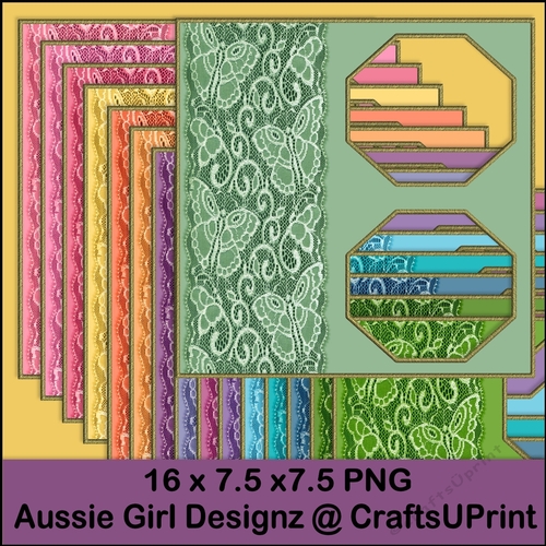 Butterfly octagon S Border Frames-Easter