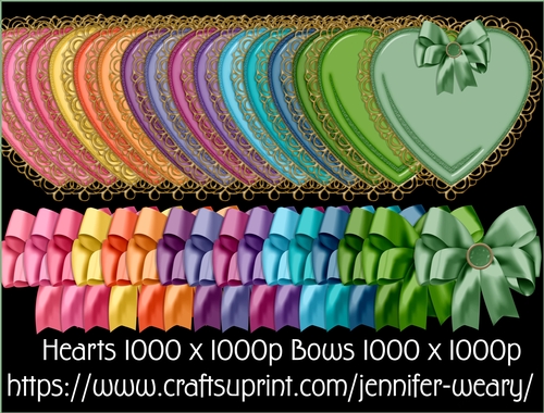 Hearts And Bow Sets-Easter