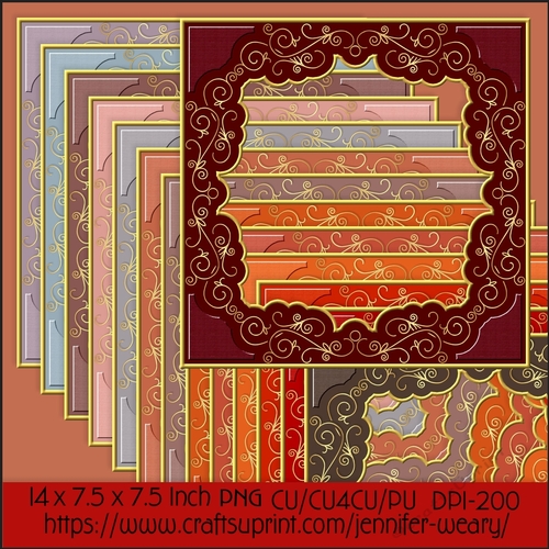 Golden Border Frames Too-Flaming Feathers