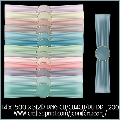 Ribbon Wraps with Brads-Succulants