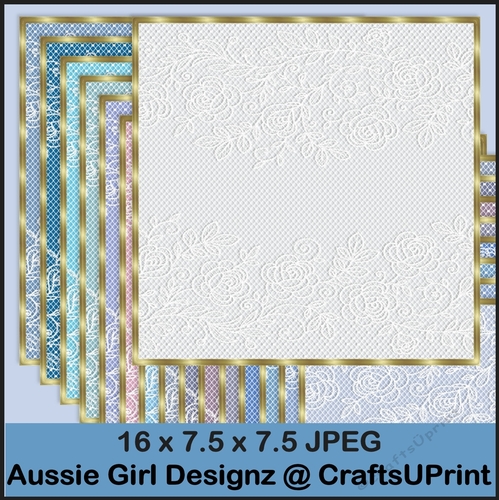 White Lace with Roses Backgrounds-Winter Wonderland