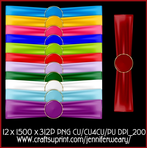 Ribbon Wraps with Brads-Birthstone
