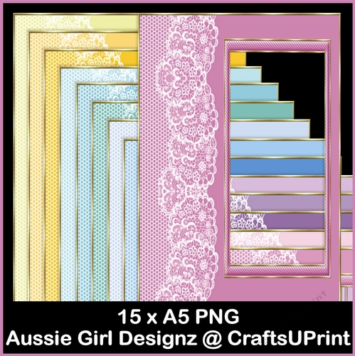 Lace n Stripped A5 Frames-Romantic
