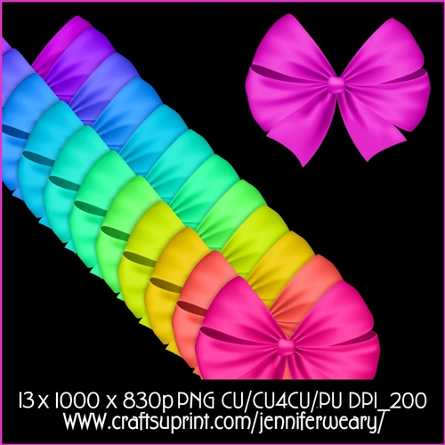 Neon Rainbow bows 2