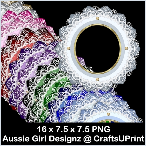 Lace n Pearl Round Frames-Christmas Time