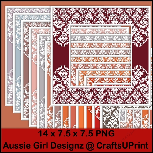 Without Ribbon Wrap White Border Frames-Flamingo Feathers