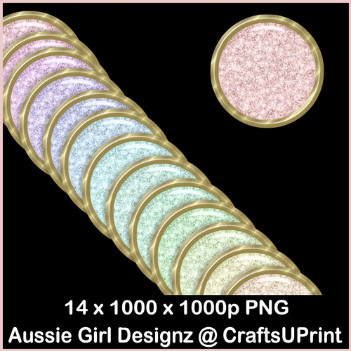 Glitter Round Brads-Candy Floss