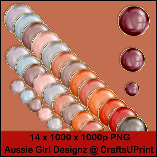 3 Pearls Gold Borders-Flamingo Feathers