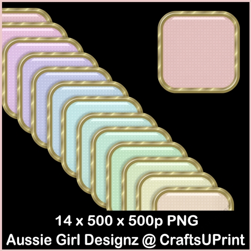 24 Square Dot Brads-Candy Floss