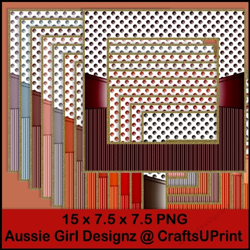 Dots n Stripe Frames-Flamingo Feathers