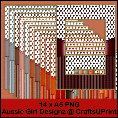 Dots Stripes A5 Frames-Flamingo Feathers