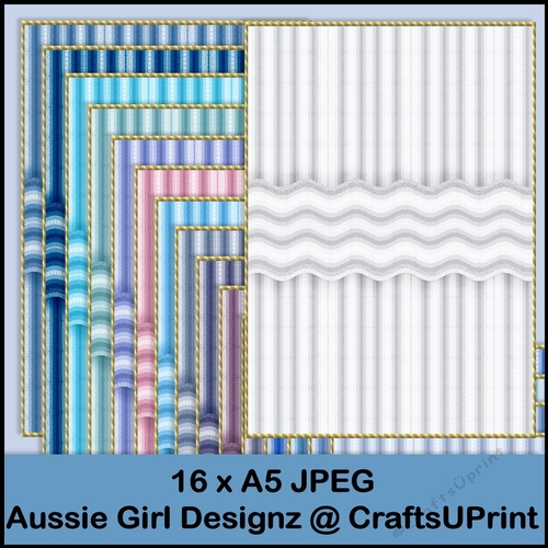Wave n Stripe A5 Backgrounds-Winter Wonderland
