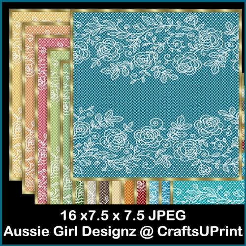 White Lace with Roses Backgrounds-Lifes Beachy