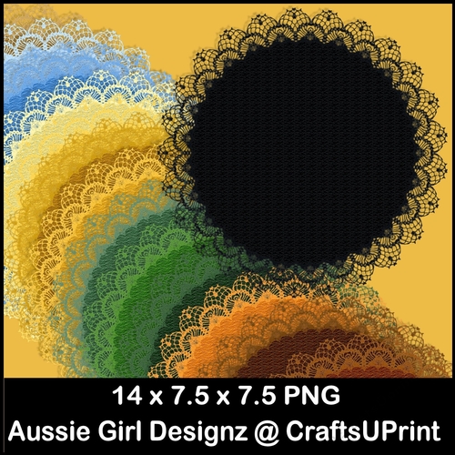 Lace Textured Border Mats-Sunflower Field