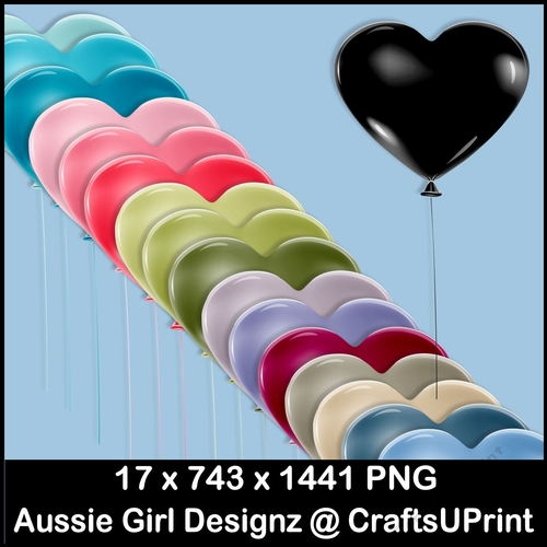Glittering Heart Balloons