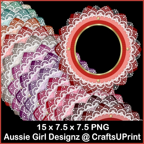 Lace n Pearl Round Frames - Valentine