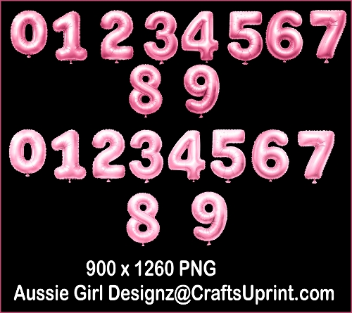 pink number balloons
