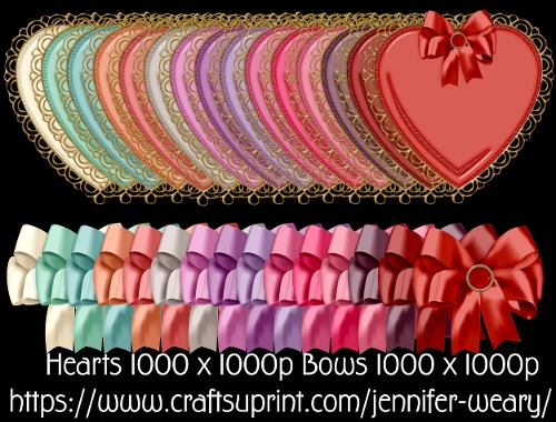 Hearts And Bow Sets-Valentine
