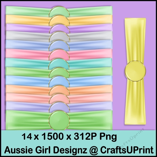 Ribbon wraps with Brads-Spring light
