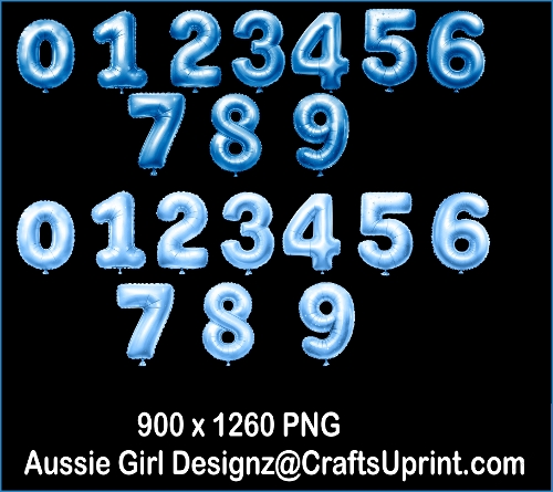 Blue Number Balloons