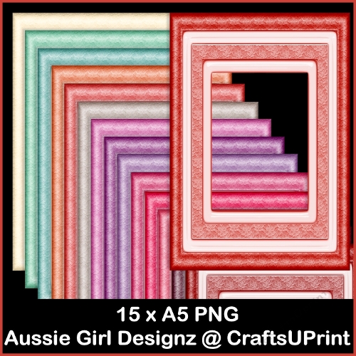 Lace Glass A5 Frames-Valentine