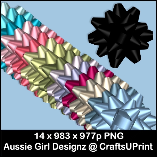 2 Glittering Bows