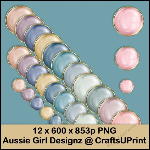3 Pearls gold borders-Elegant Neutrals