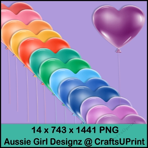  summer Heart Balloons