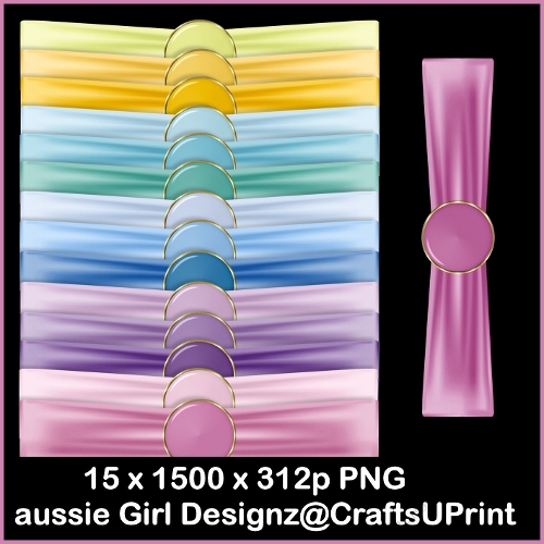 Ribbon Wraps with Brads-Romantic