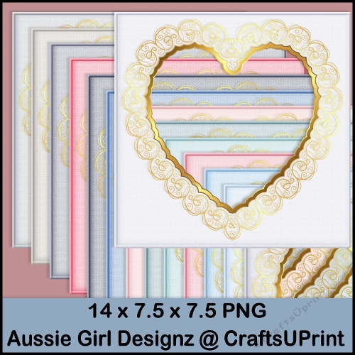 Gold Border Heart Frames Backgrounds-frozen Berries