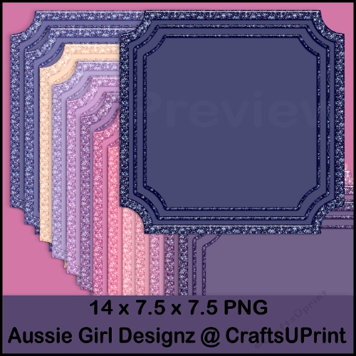  Glitter Cutout Mats-Sunset 
