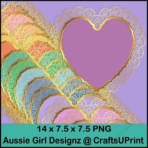 Gold Border Hearts-Summer