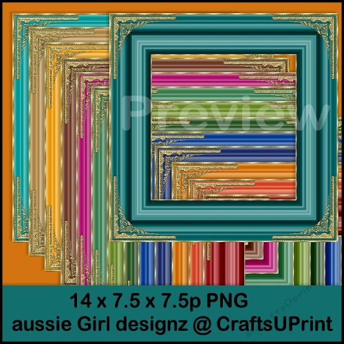 Gold Border Frame Corners-Autumn Fall