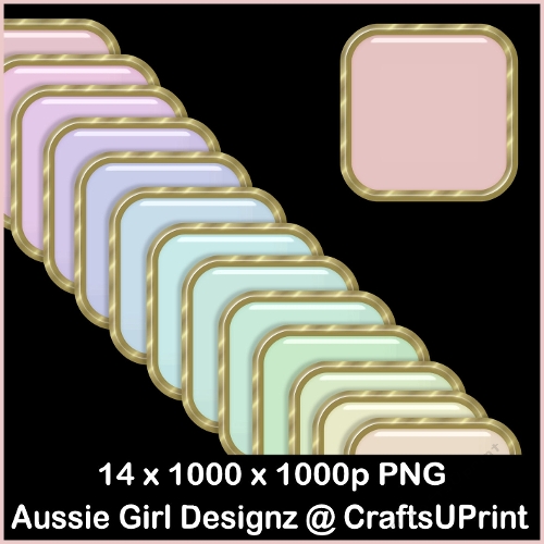 Square Plain Brads-Candy Floss