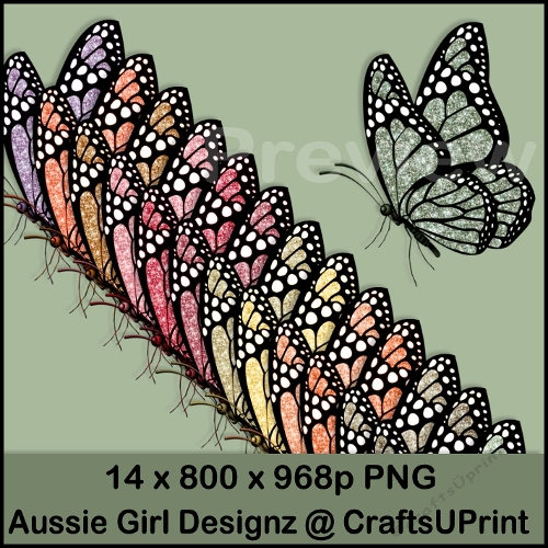 autumn Fall Light-Glitter Butterflies
