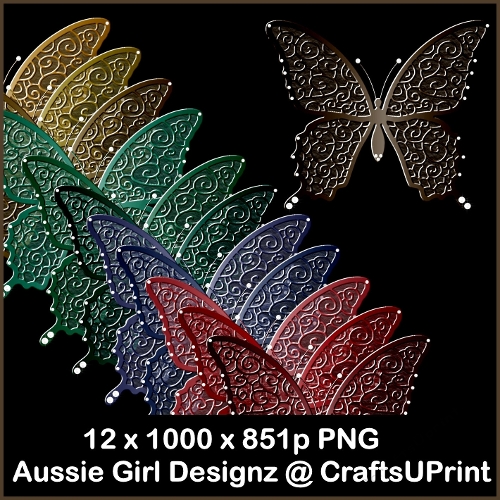 Glittering butterfly Pearls-Christmas Joy