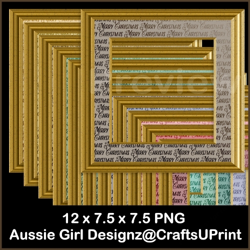 Golden Merry Christmas Frames-Christmas Joy