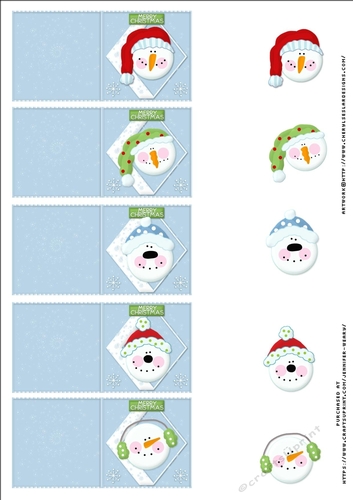 snowman heads  christmas gift tags