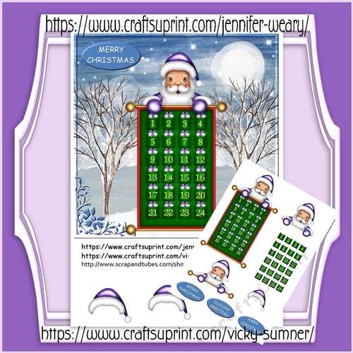 Purple Santa Christmas Countdown 