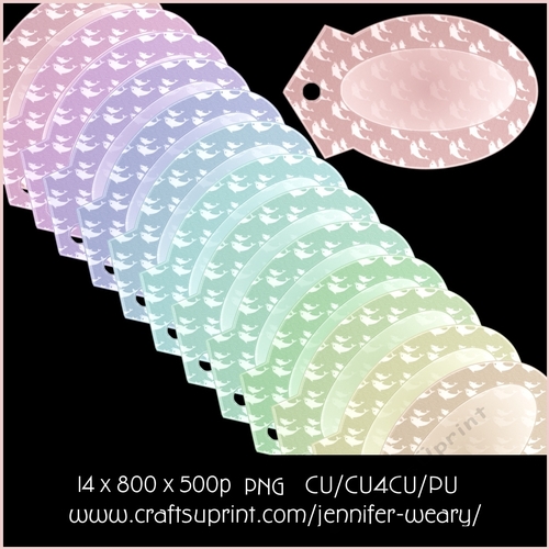 Candy Floss Dolphin Sentiment Tags